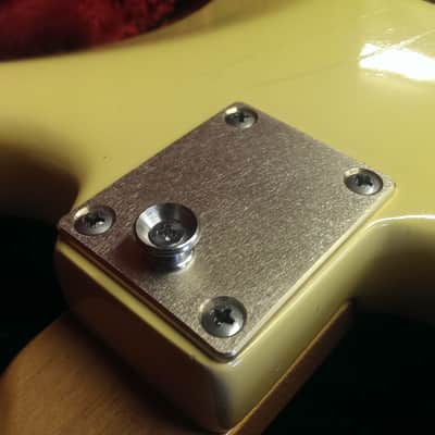KGC Brass Neck Plate with Strap Button for 4 Bolt Neck, Fender etc image 9