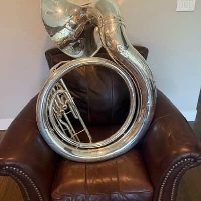 Eastman EPH495 Silver Bb Sousaphone - with Neck, Bits, and Case image 5