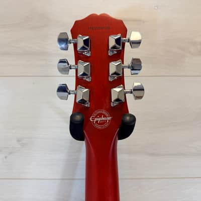 Epiphone Les Paul Junior Electric Guitar Cherry Satin w/ Hard Shell Case P-90 Pickup 2017 image 9