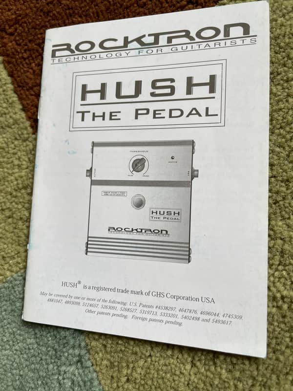 Rocktron Hush the pedal user manual, blue warranty page  and product flyer 2003 image 1