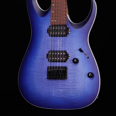 Ibanez RGA42 Flame Maple Top, Mahogany Electric Guitar, Blue Lagoon Burst Flat image 2