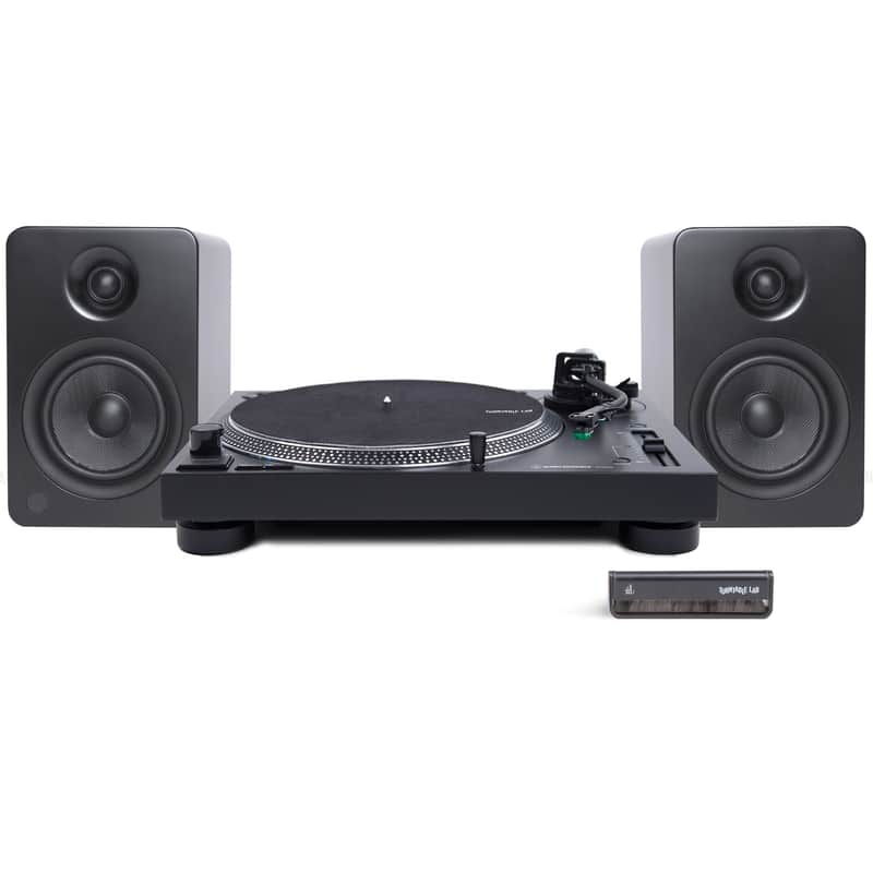 Audio-Technica: AT-LP120X / Kanto YU6 / Turntable Package +Bluetooth Black Turntable / Black Speakers Bild 1