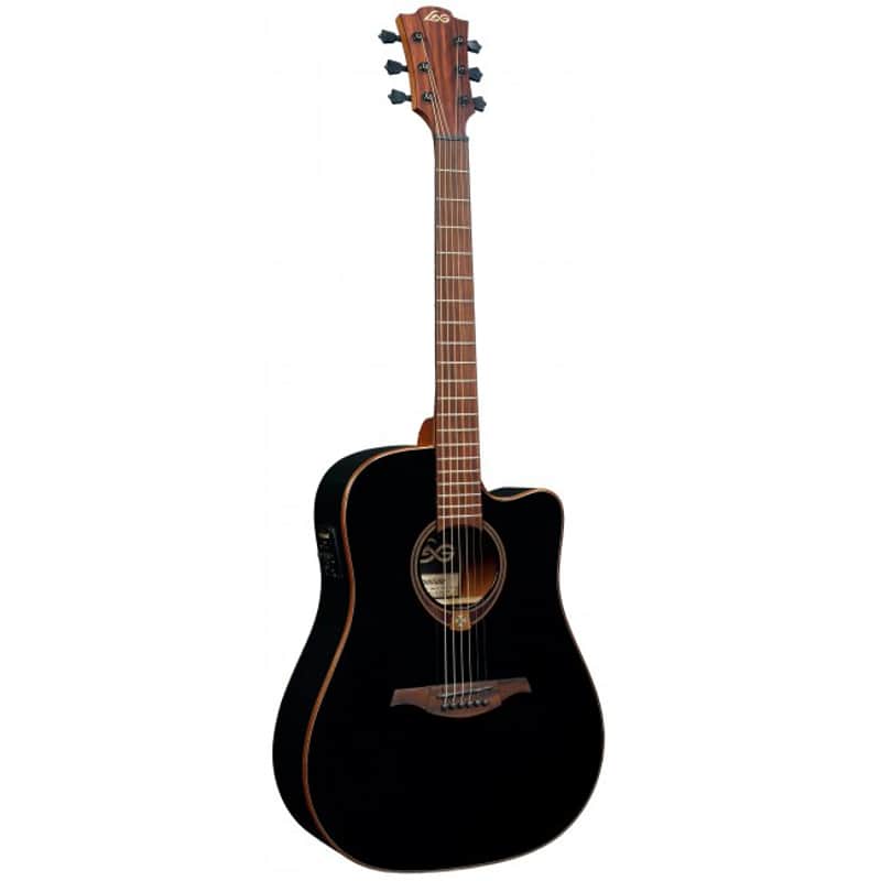 LAG T118DCEBLK Tramontane 118 Dreadnought Elektro-Akustikgitarre schwarz