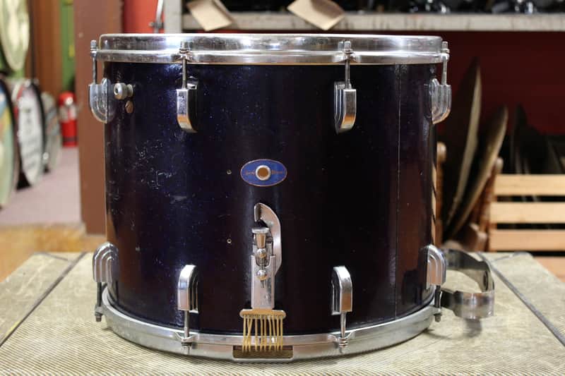 1960s Leedy 12x15 Marching Snare Drum in Blue Sparkle image 1