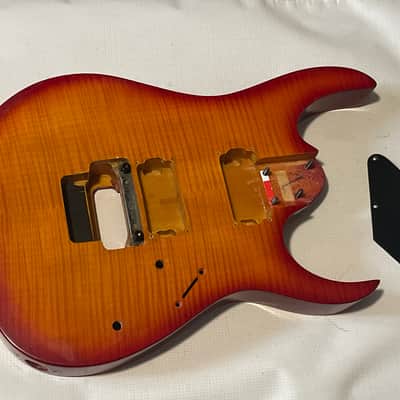 2003 Korean Ibanez RG320FM Orange Flame Maple Guitar Body Floyd Ready image 1