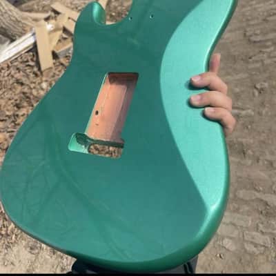 1 Alder wood Metallic green Strat Electric guitar body single single single image 4
