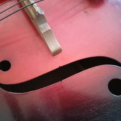Unknown 1930's Vintage Archtop, probably German / Schonbach made. Archtop probably 1930's - Red / dark sunburst image 7