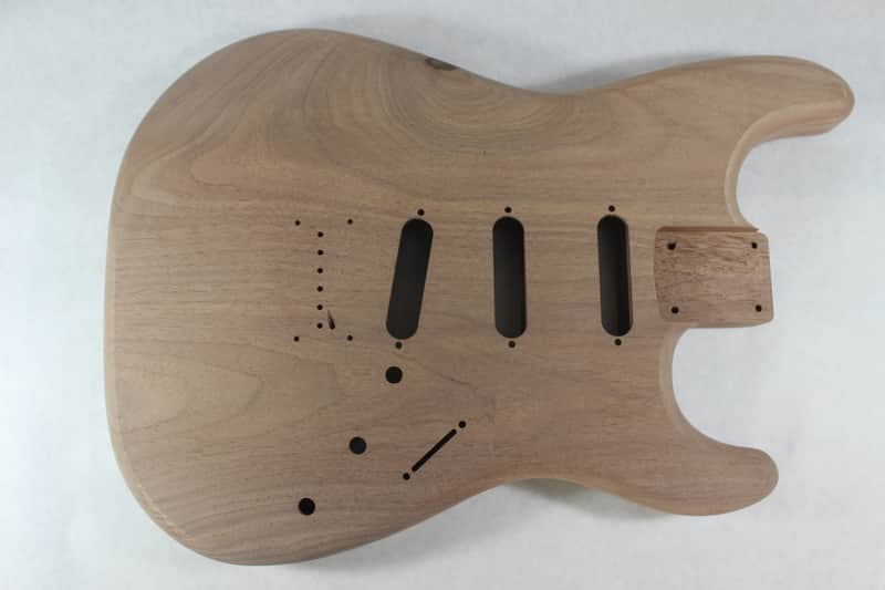Unfinished Walnut SSS Hardtail guitar body - fits Fender Strat Stratocaster necks J1730 image 1