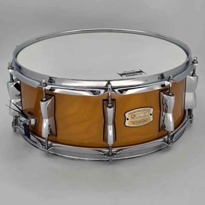 Used Yamaha Stage Custom Birch Snare Drum 14x5.5 Natural Wood - Very Good image 1