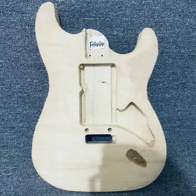 Unfinished Stratocaster Strat Style Basswood Guitar Body with 2 Point Bridge Mount image 1