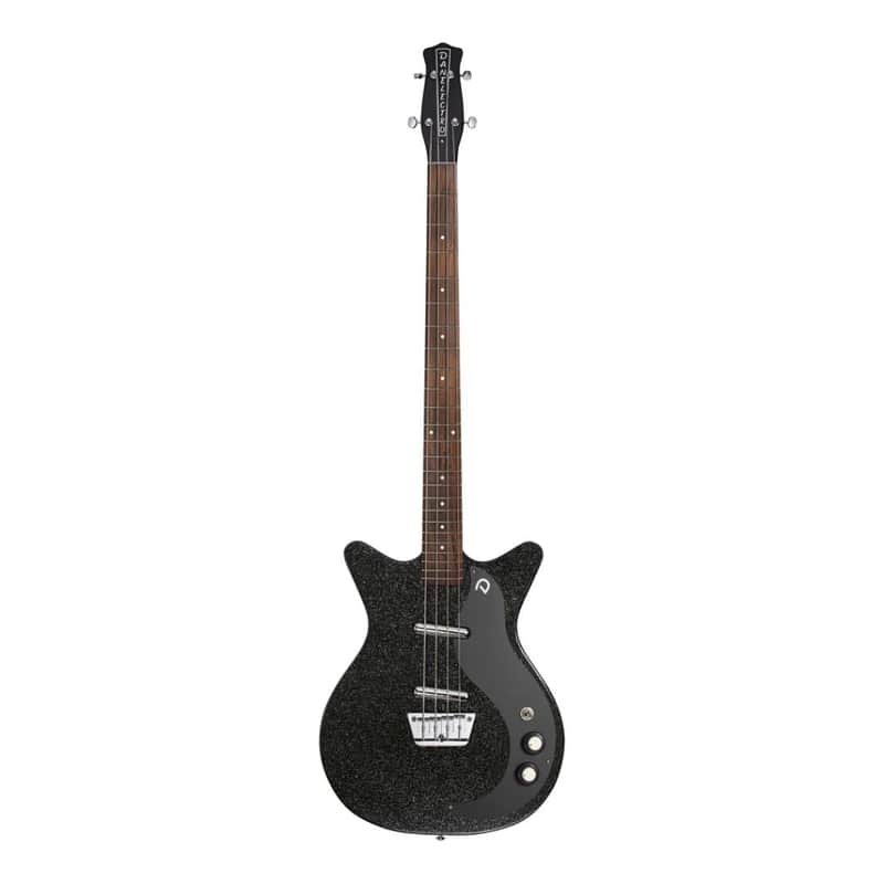 Danelectro '59DC Short-Scale Bass Guitar-Black Metal Flake *USA Small Business* image 1