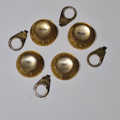 Original 1960 Gibson Les Paul Gold Reflector Knobs And Pointers Set - ES-335 TDC SG Standard Custom image 1