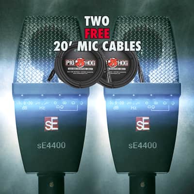 sE Electronics SE4400-PAIR (2ND GEN) Factory Matched Pair of sE4400 Large Diaphragm Condenser Microphones - With Shock Mounts, Stereo Bar, and Hard Case! **TWO FREE MIC CABLES and FREE SHIPPING!** image 1