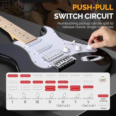 Glarry Sunset GST Electric Guitar HSS Pickups w/20W Amplifier image 4