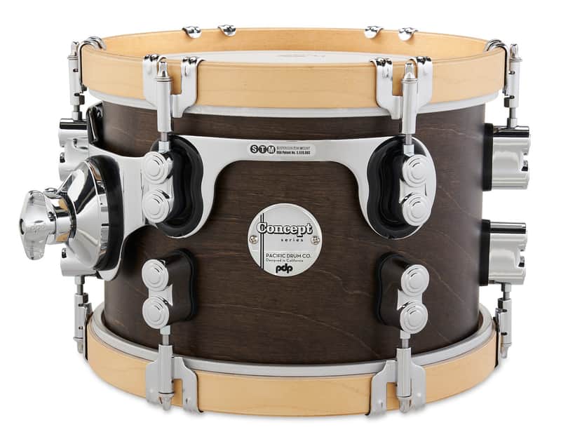 PDP Concept Classic 7" x 10" Tom - Walnut Stain with Natural Hoops image 1