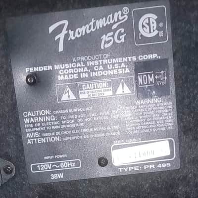 Fender Frontman 15G Series II 2-Channel 15-Watt 1x8" Guitar Practice Amp 2002 - 2010 - Black image 10