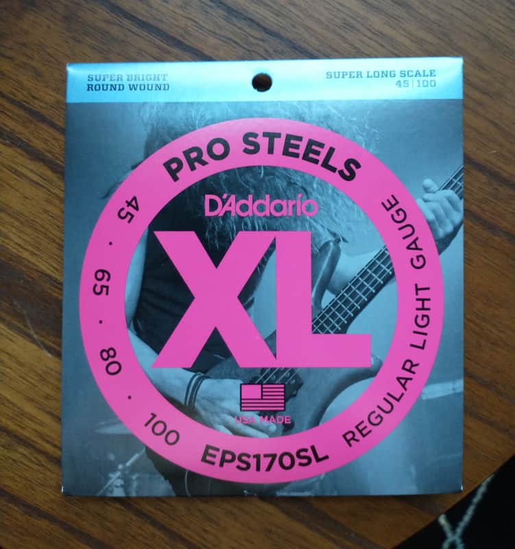 D'Addario EPS170SL 4-String Pro Steels Bass Strings, Light, Super Long Scale image 1
