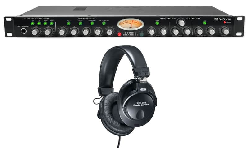 Presonus Studio Channel Recording Vacuum Tube Mic Preamp Strip+Studio Headphones image 1