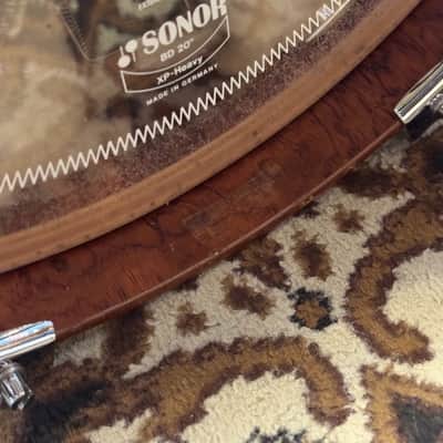 VINTAGE 1980's Sonor 17x20 Signature Horst Link Heavy Beech Shell Bass Drum in African Bubinga image 6