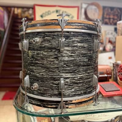 1959/60 Ludwig 14x20 Transition Badge Bass Drum in Black Oyster Pearl image 6