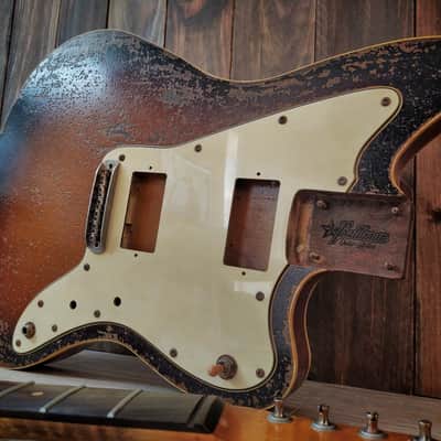 #202612 :: Baldman Jazzmaster double bound set (body + neck)in Relic Sunburst :: Aged Vintage Roadworn image 3
