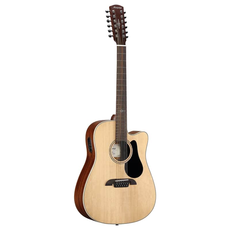 Alvarez AD60ce12 String Artist Dreadnought Guitar Acoustic Electric 12String Cut A Way Natural Finish w BLK Pick Guard image 1