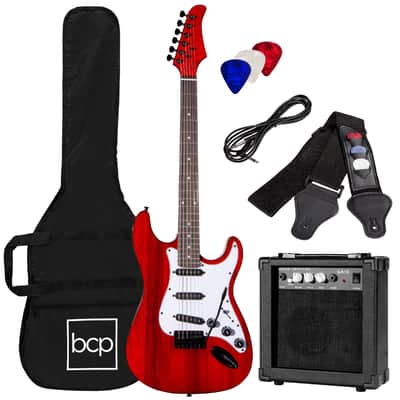 Best Choice Products Beginner Electric Guitar Kit w/ Case, 10W Amp, Tremolo Bar - 39in-3 Color Sunburst image 19