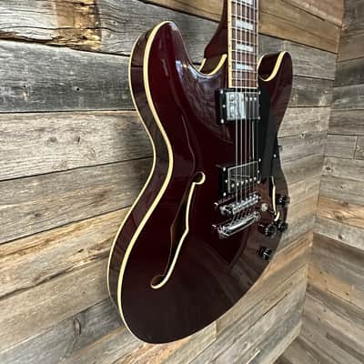 D'Angelico Premier DC Semi-Hollow Double Cutaway with Stop-Bar Tailpiece 2024 - Present - Burnt Red? image 7