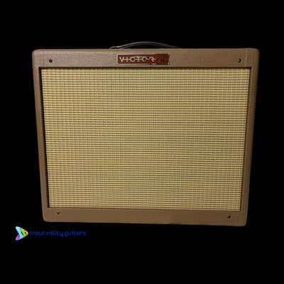 2x10 Victoria Ivy League 1/2 power switch Fender Brown-Fender Beige Grill Cloth-Classic 5F10 Harvard style-triple inputs-6AT6 7 pin preamp tube-twin 6V6 power tubes image 1