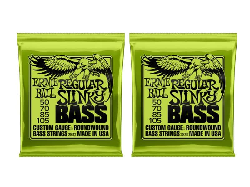 2 Pack Ernie Ball 2832 Regular Slinky Round Wound Electric Bass Strings (50-105) image 1