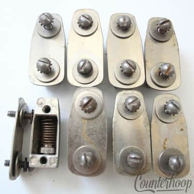 *Leedy 8x Beavertail Snare/Tom Drum Lugs Nickel Metal Plates Vintage 40s/50s USA image 3