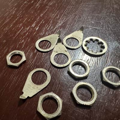 Gibson Vintage 1970’s Volume Tone Jack Pointers Washer Nuts Les Paul ES SG 1971 1972 1973 1974 1970’s image 3