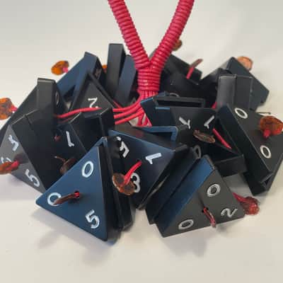 Upcycled Percussion - Triominoes Hand Rattle / Shaker - Black and Red image 3