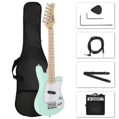 Glarry 30" Junior Green Electric Guitar Beginner Kit Mini Size For Kids With Amp image 2