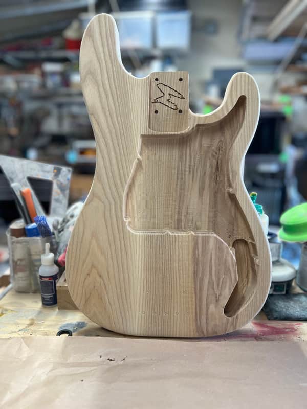 Madlad Instruments Ash Vertebrae Saver 9001 Precision Bass PBass Style Body (custom made with pride in north Texas) - Unfinished image 1