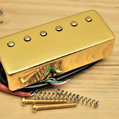 G.M. Mini Deluxe, Mini Humbucker Bridge Alnico Magnet Pickup Gold (50mm) image 3