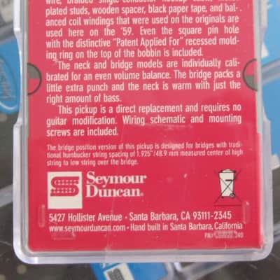 Seymour Duncan 59 Humbucker Neck Pickup White SH-1n image 2