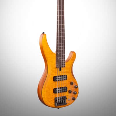 Yamaha TRBX605FM Electric Bass, 5-String, Matte Amber image 5