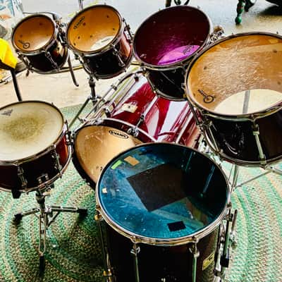 Premier Signia Marquis Rare 7-Piece Kit – 1999 UK Maple – Cherry Red – Flagship Series – w/ Cases EX image 5