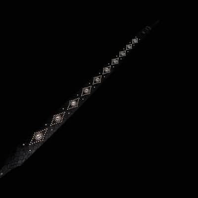 Carlino Crystal black scale leather strap with satin nickel studding 2026 - Black image 7