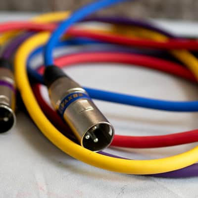 NEW 2FT Colored XLR Cables 4 Pack - Balanced XLR Microphone Cable Male to Female image 1