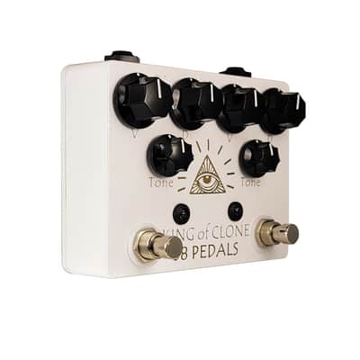 68 Pedals King of Clone Dual Overdrive Distortion Pedal - White image 2