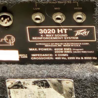 Pair PEAVEY 3020 HT 4-Way Sound Reinforcement System Full Range