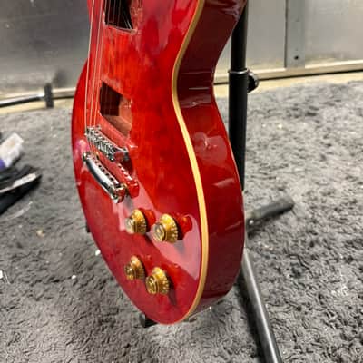 Guitar Fetish LP body+neck project - Red quilt image 5