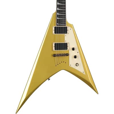 ESP LTD Kirk Hammett KH-V Electric Guitar (with Case), Metallic Gold image 4