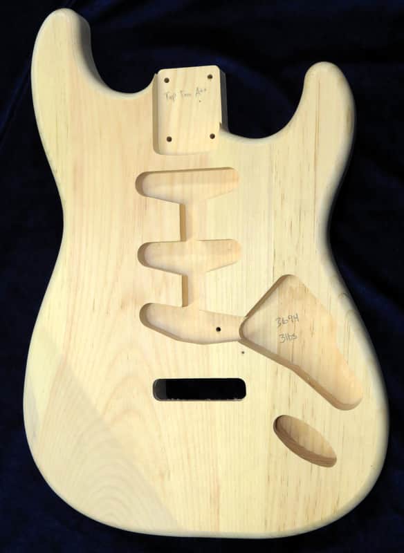 40yr Aged Pine Strat Style body - 3lbs #3694  *IMPORT CHARGES INCLUDED image 1