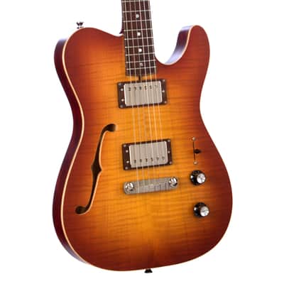 2013 Fibenare Guitars Roadmaster '56 Custom Thinline Flame Maple / Korina - Faded Cherry Sunburst - FEATHERWEIGHT Custom Boutique Electric - USED! image 2