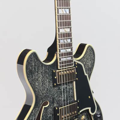 D'Angelico Excel Mini DC Semi Hollow body Electric Guitar - Black Dog imagen 5