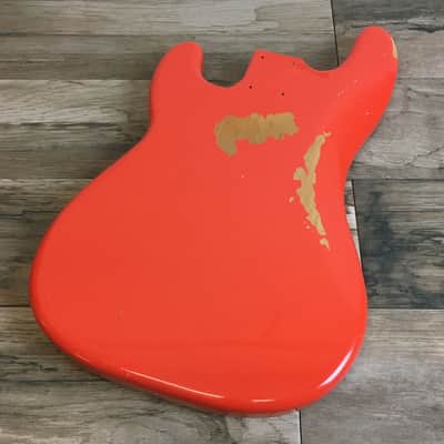 Made to Order - FRANCHIN Jupiter bass body PINO PALLADINO REPLICA Relic Aged Fiesta Red 100% Nitro Lacquer Alder Precision-Bass Style Made in Italy image 3