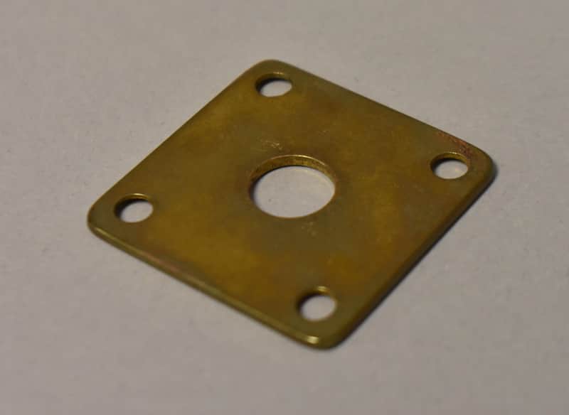 1980s Schecter USA Input Jack Plate Brass NOS image 1